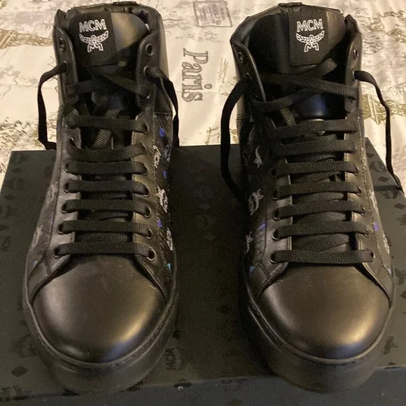 Size 11.5 - MCM Logo High Top Blue bs890 Size 11.5 - MCM Logo High Top Blue bs890 main image 4